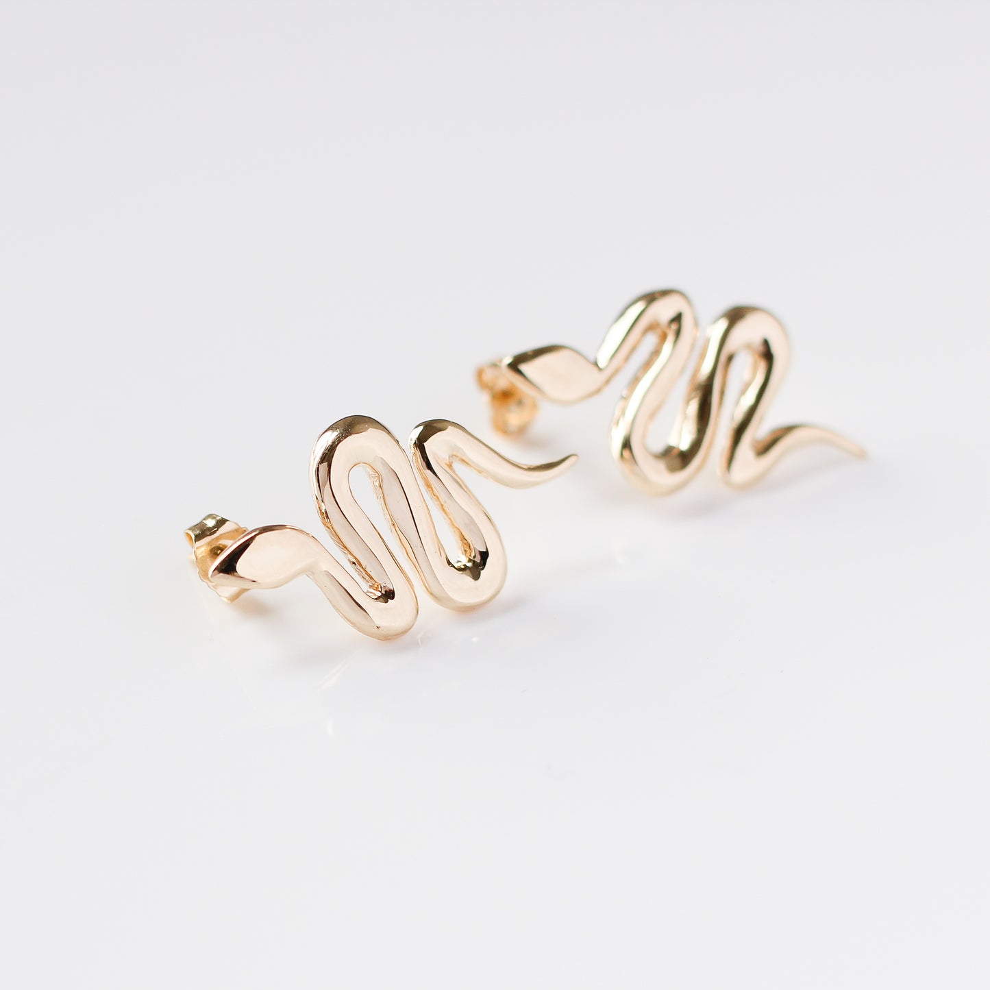 Snake Stud Earrings in Gold
