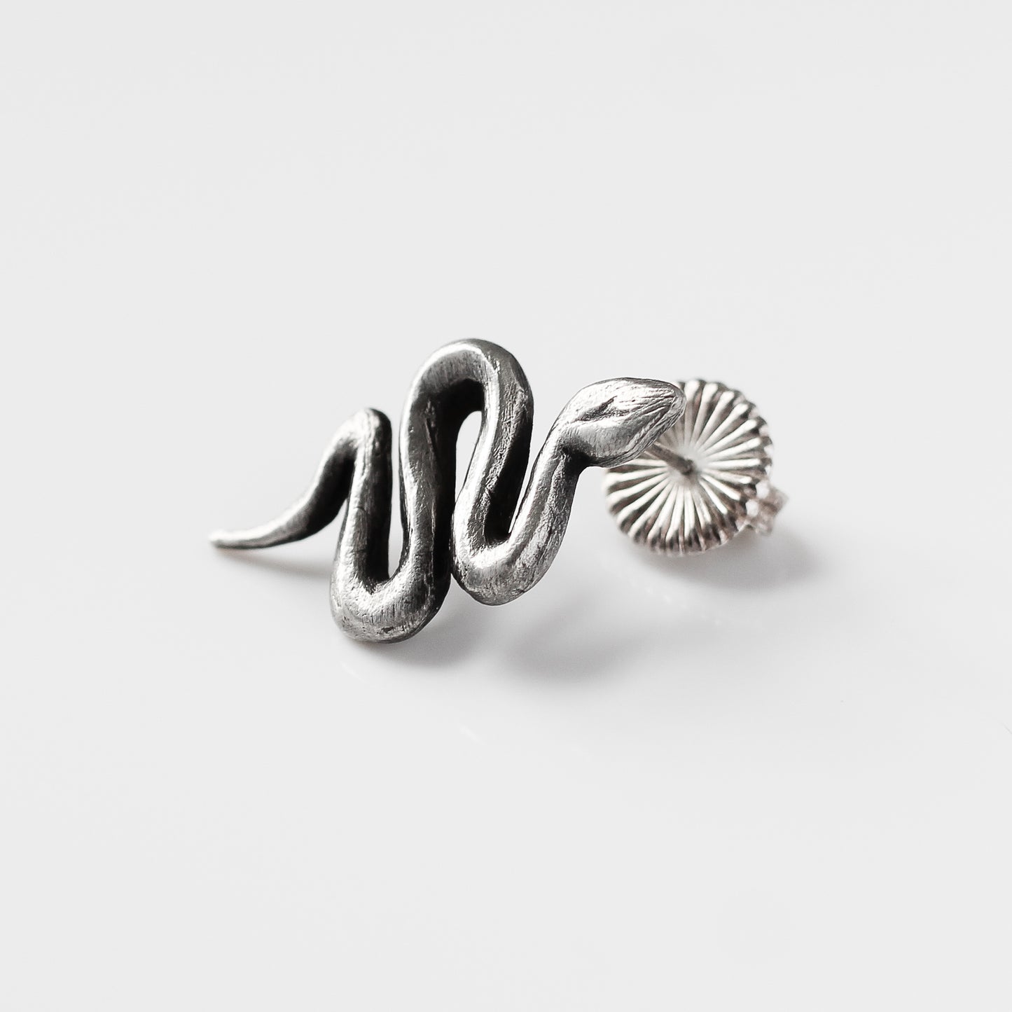Snake Stud Earrings in Silver