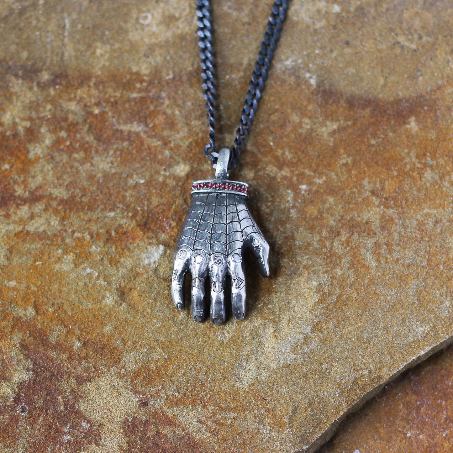 Hand of Glory - Red Sapphire Necklace