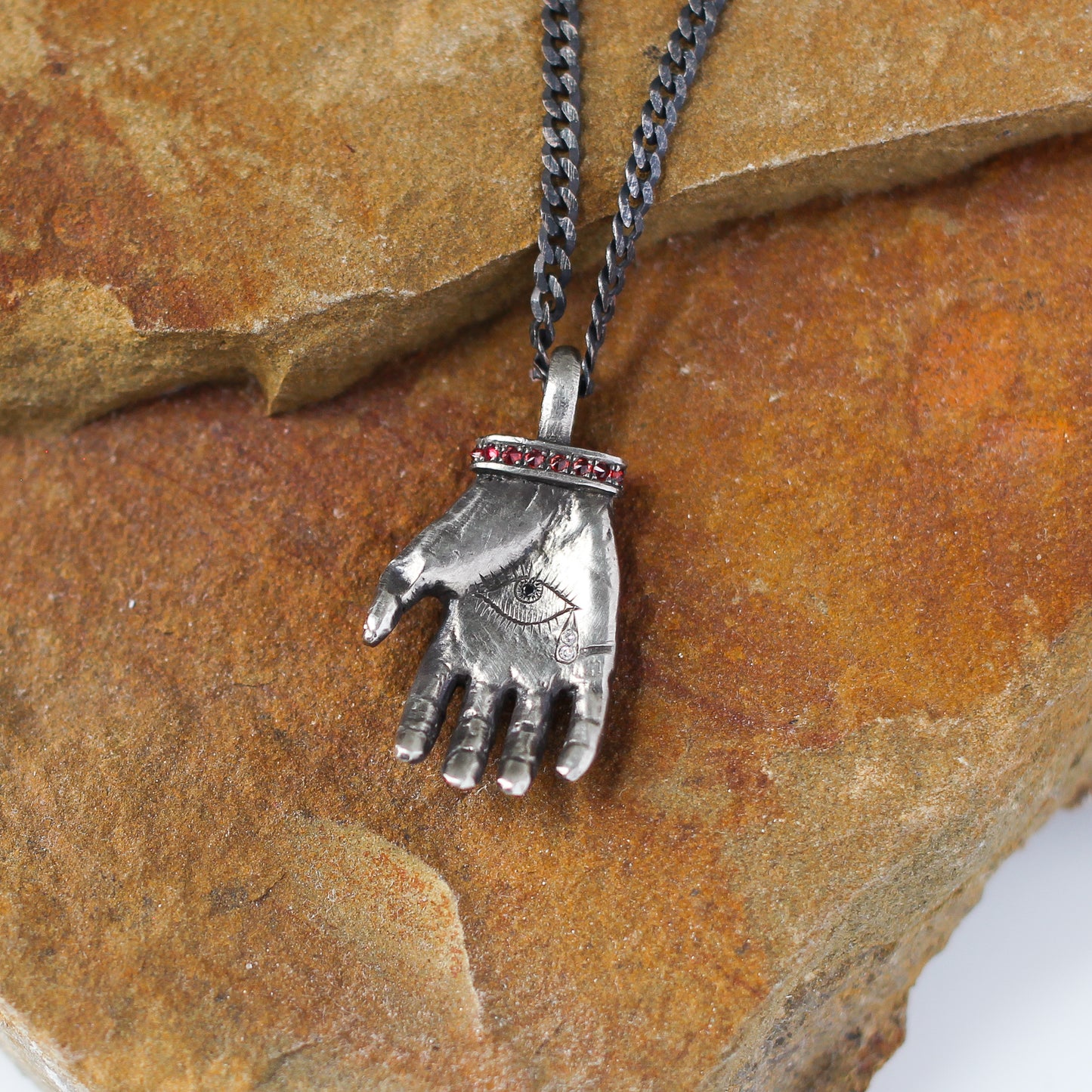 Hand of Glory - Red Sapphire Necklace