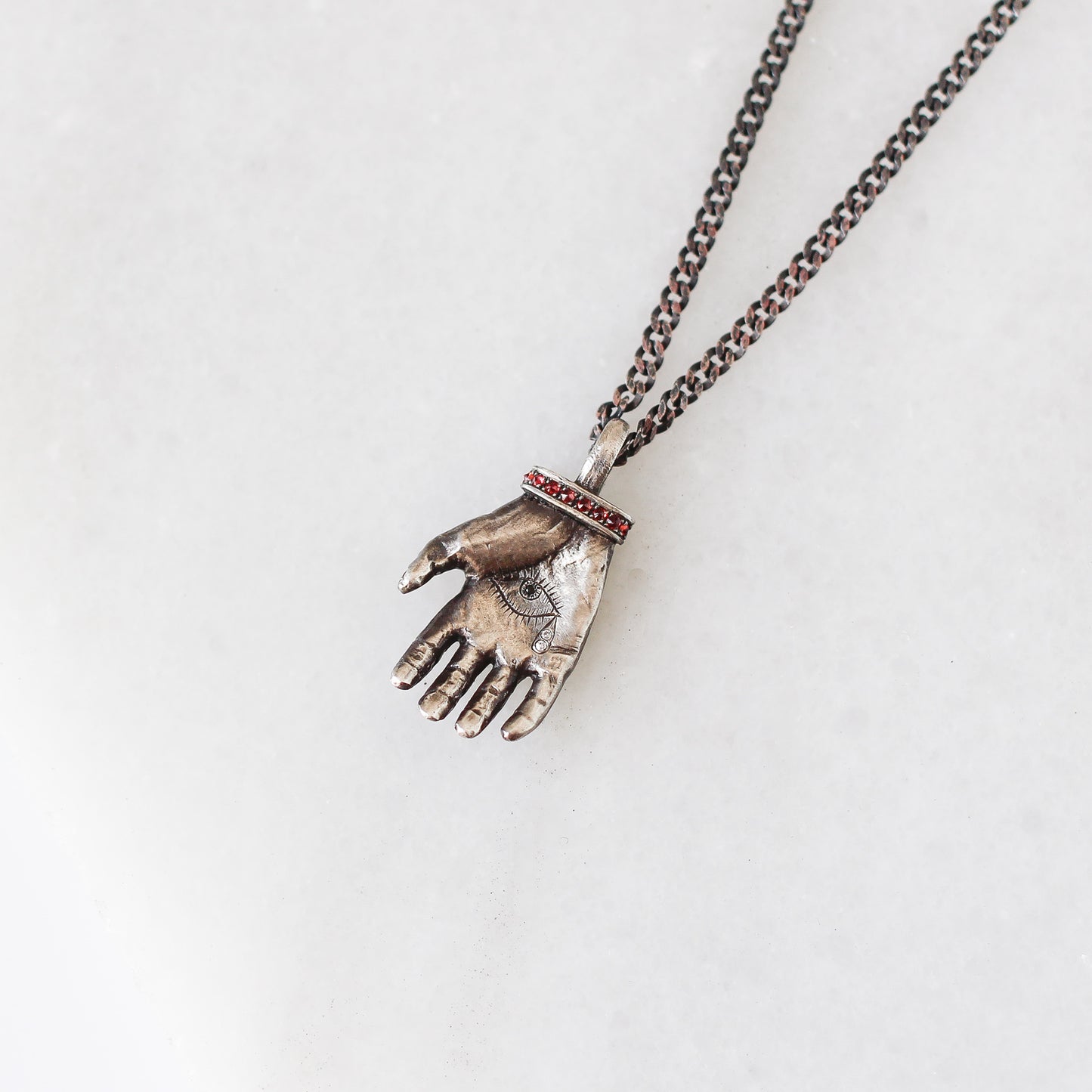 Hand of Glory - Red Sapphire Necklace