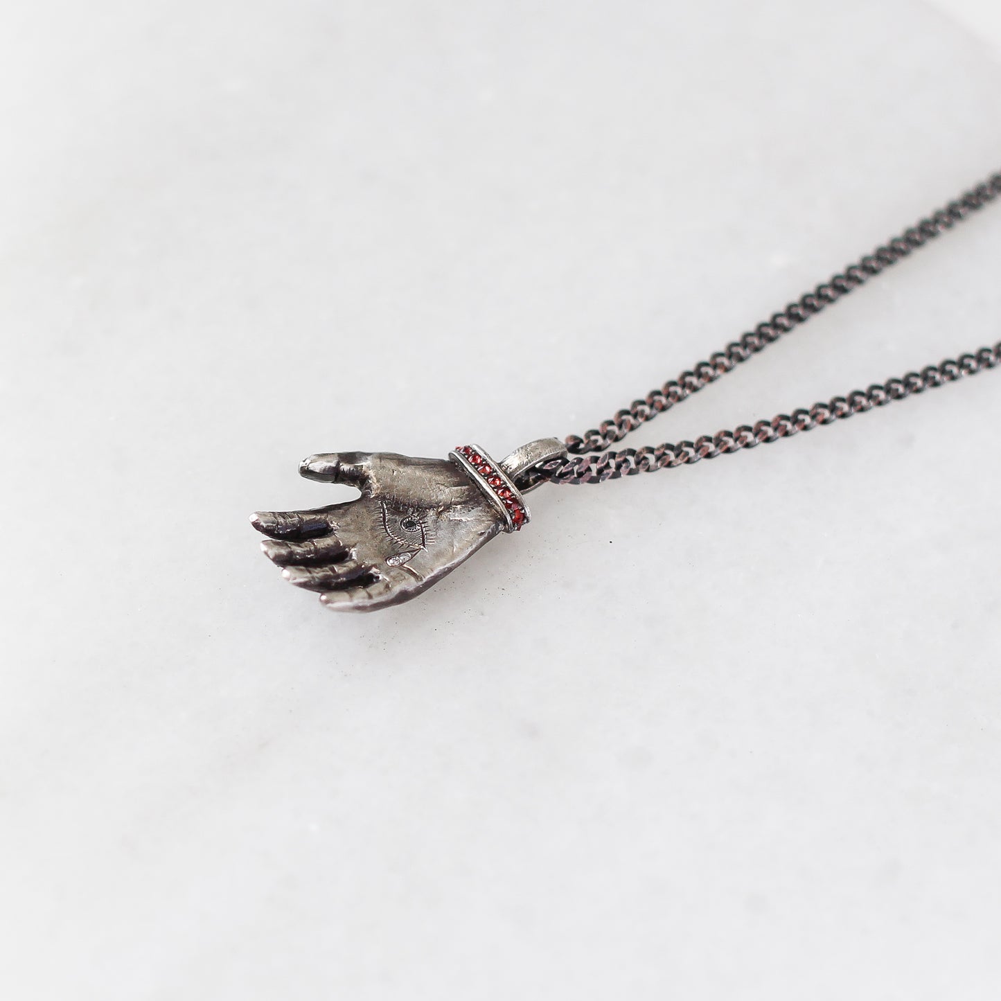 Hand of Glory - Red Sapphire Necklace