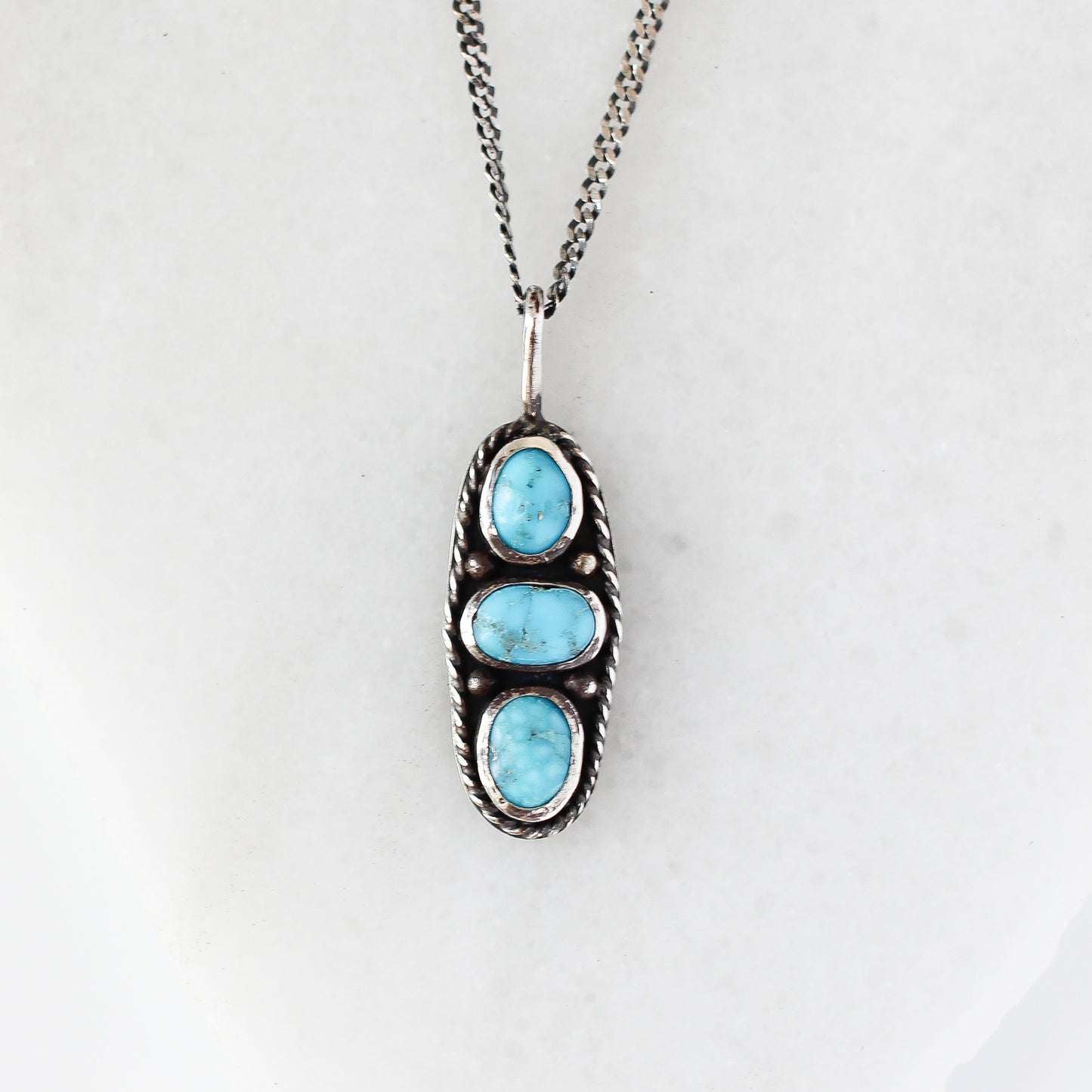 Turquoise Three Stone Necklace