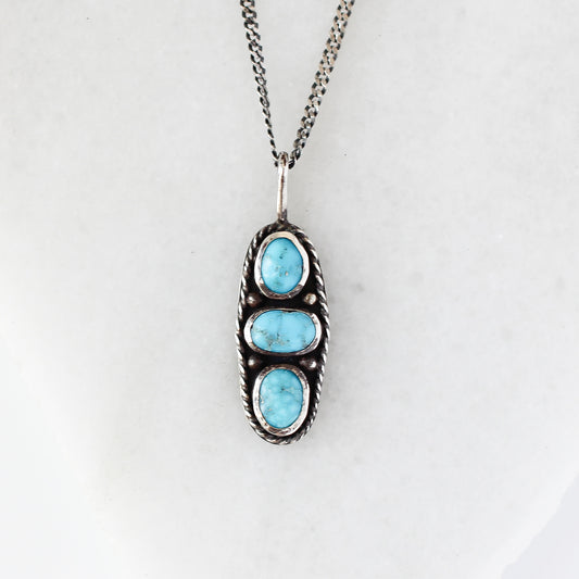 Turquoise Three Stone Necklace