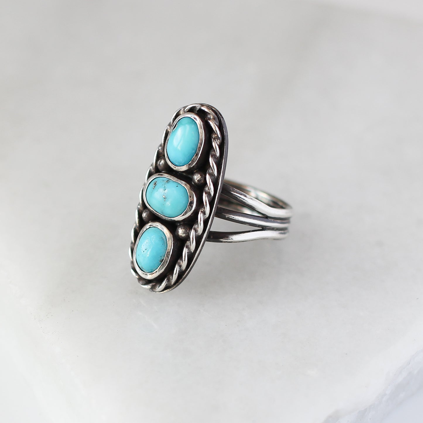 Turquoise Three Stone Ring