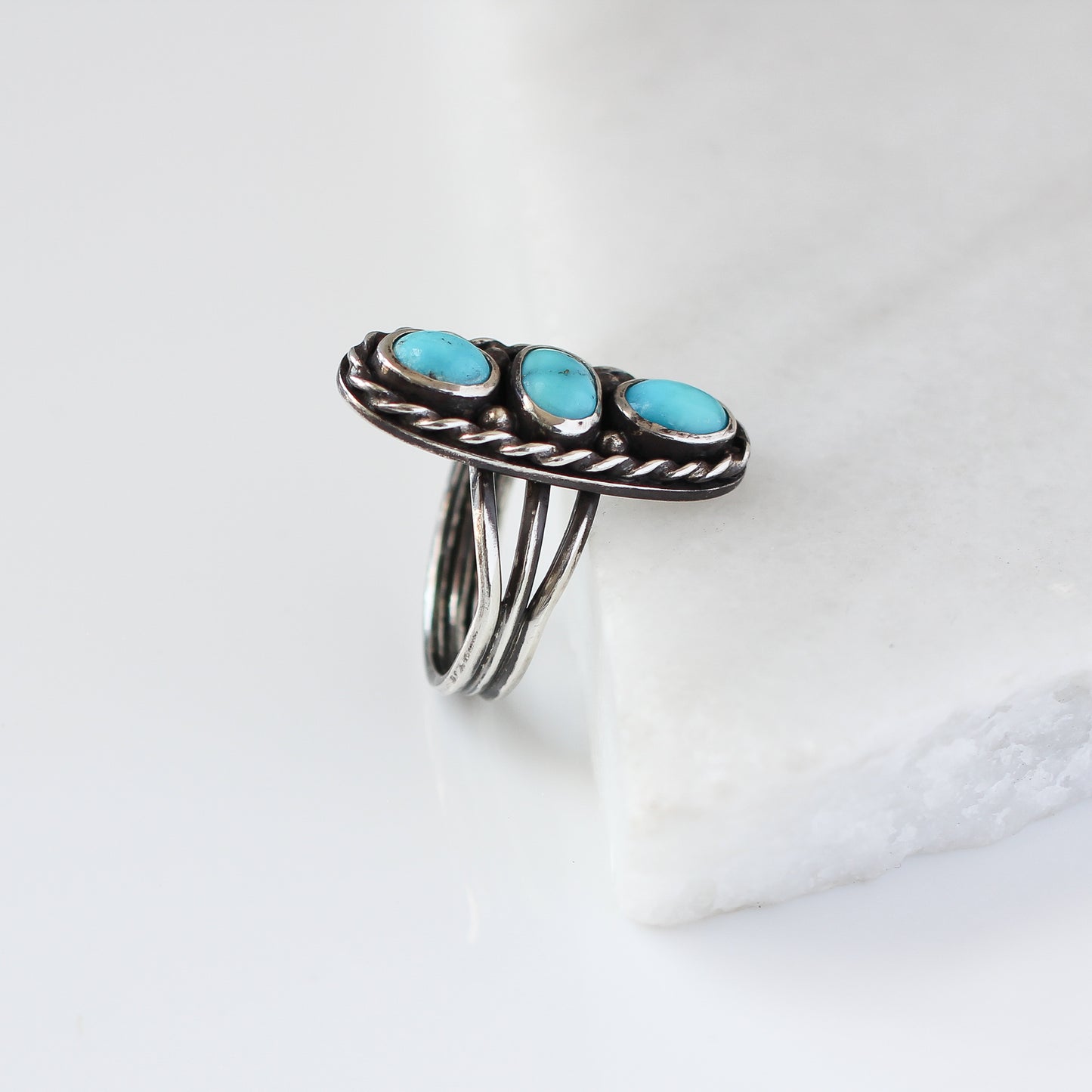 Turquoise Three Stone Ring