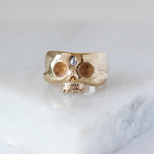Afterlife Gold Skull Ring