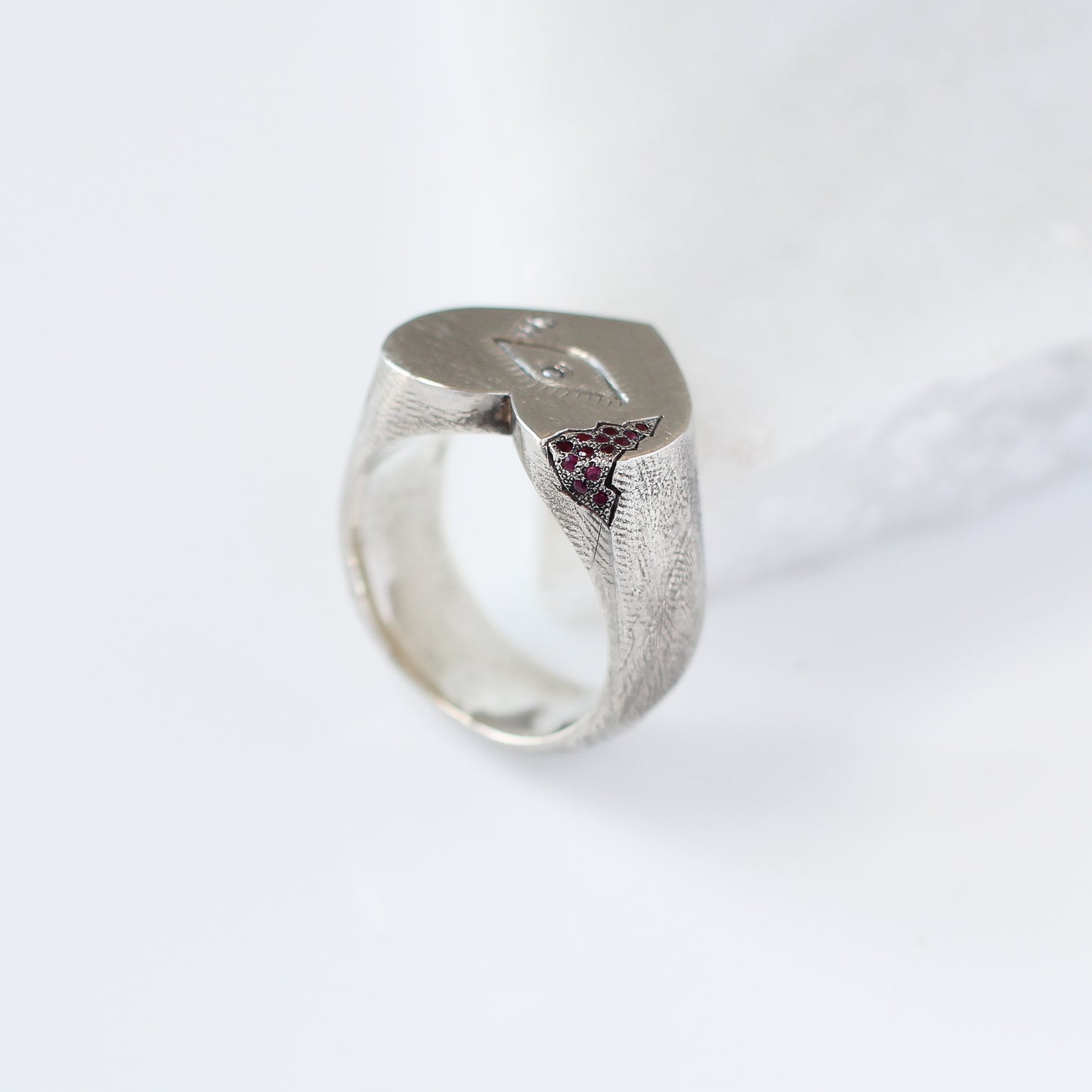Bleeding Heart Signet Ring