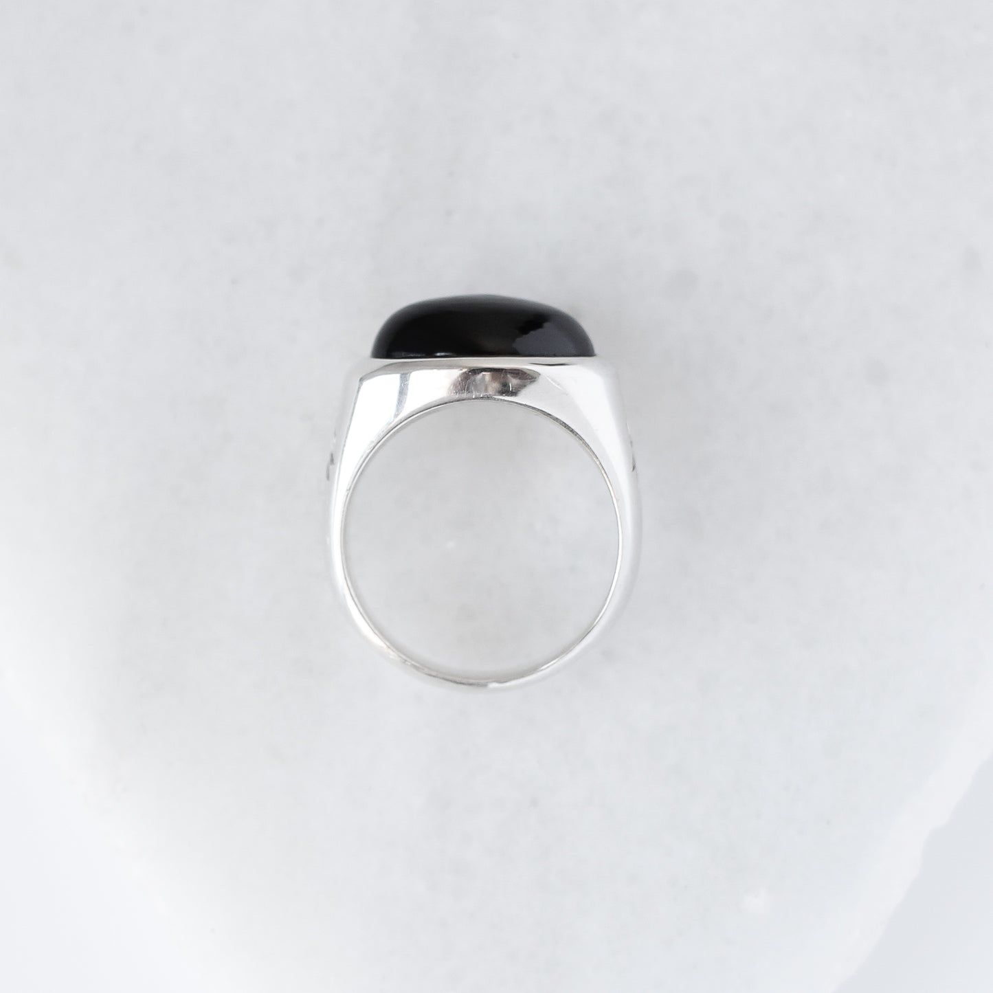 Black Spinel Signet Ring